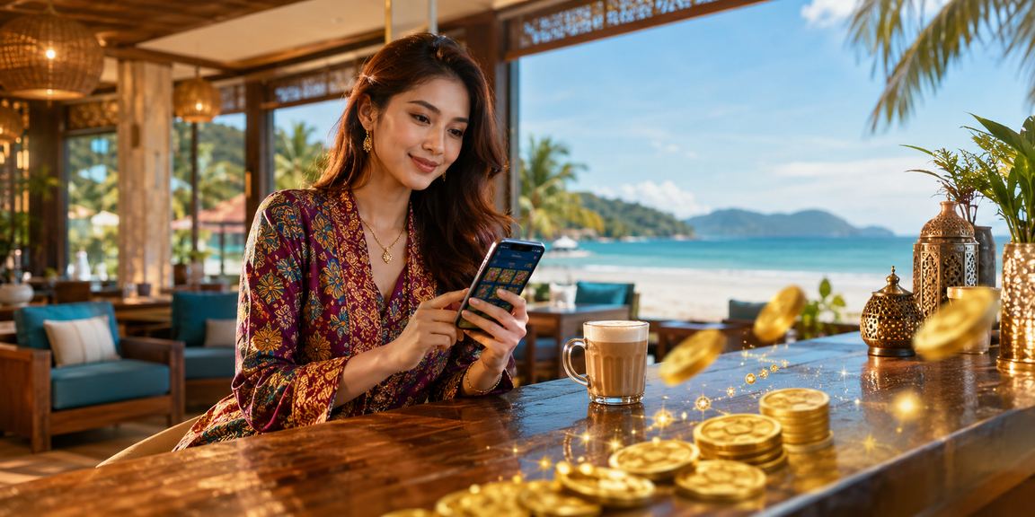 Pemain dari Langkawi mengakses permainan meja kasino dalam talian di telefon pintar